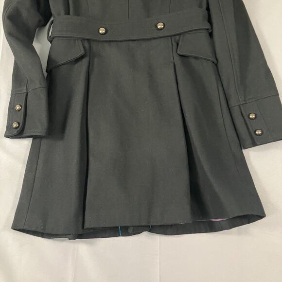 Steve Madden Women’s Black Military Coat Medium Wool Blend Long Jacket - Picture 15 of 15